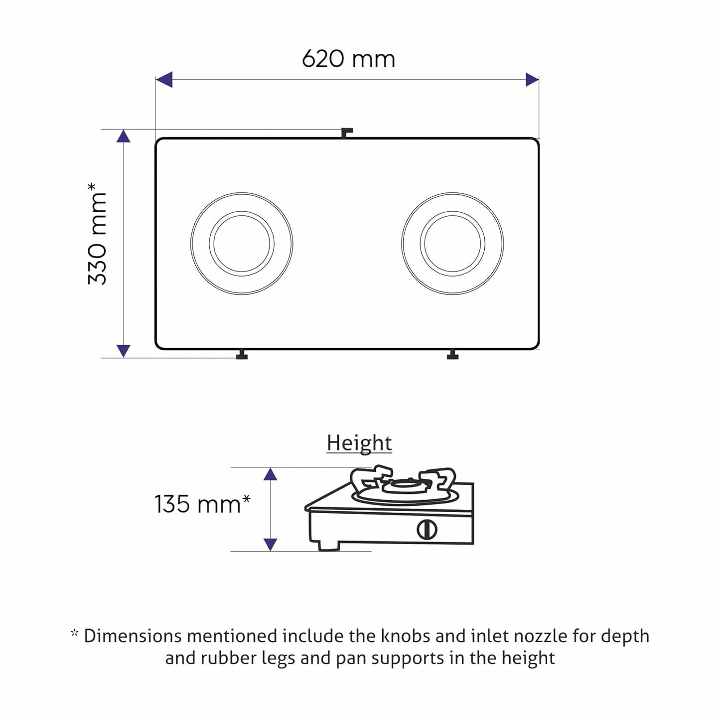 GLEN 2 Burner Stainless Steel Gas Stove with Brass Burner (CT1020SSBB)