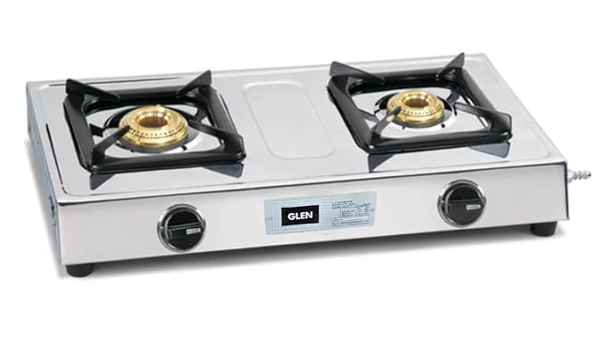 GLEN 2 Burner Stainless Steel Gas Stove with Brass Burner (CT1020SSBB)