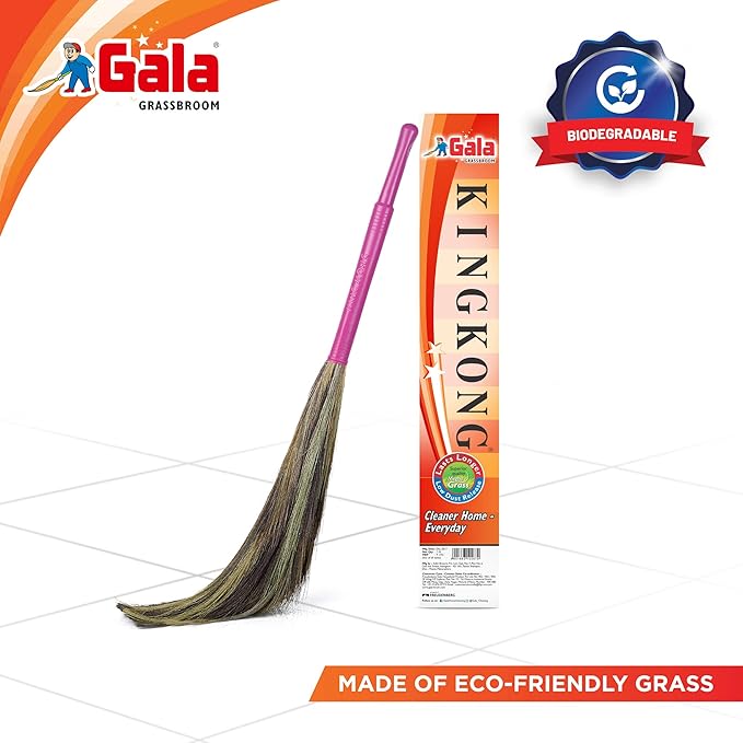 Gala King Kong Grass Floor Broom - Pack Of 1, Pink