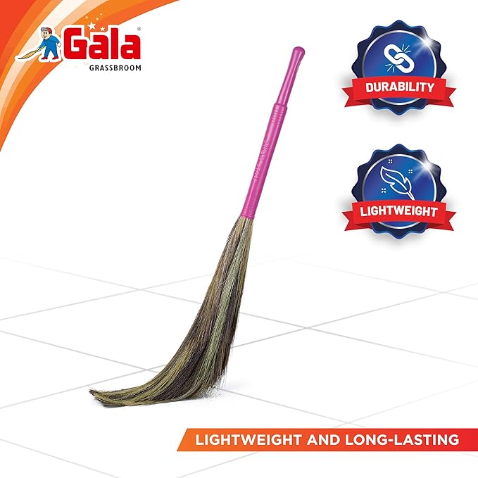 Gala King Kong Grass Floor Broom - Pack Of 1, Pink