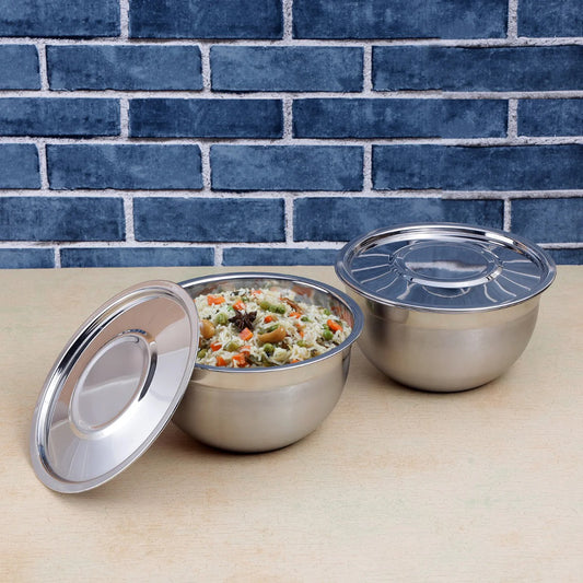 KRAFT STAINLESS STEEL SERVING BOWL WITH LID